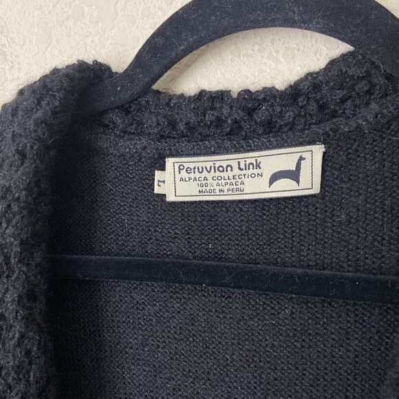 Peruvian Link 100% Alpaca Semi-Cropped Cardigan Sweater - Picture 3 of 8